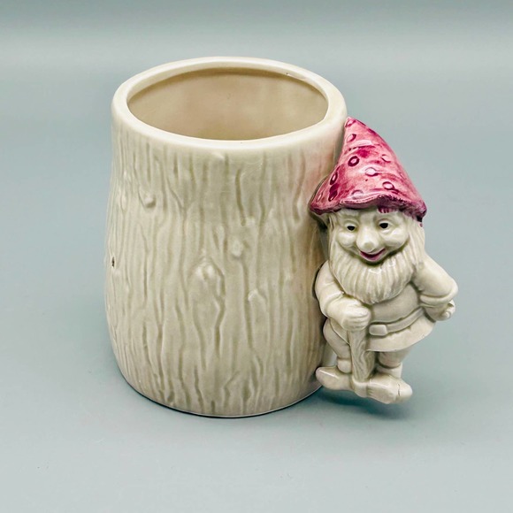 Enesco 1979 Ceramic Tree Stump Gnome Handled Cup. - Picture 2 of 8